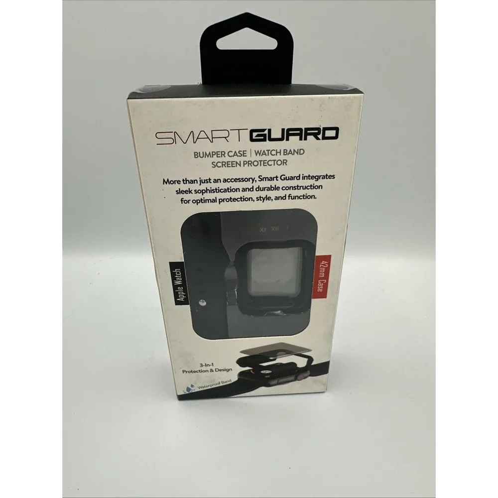 Smart Guard- BumperCase/ WatchBand/ ScreenProtector-‎ Black For 42mm Apple Watch